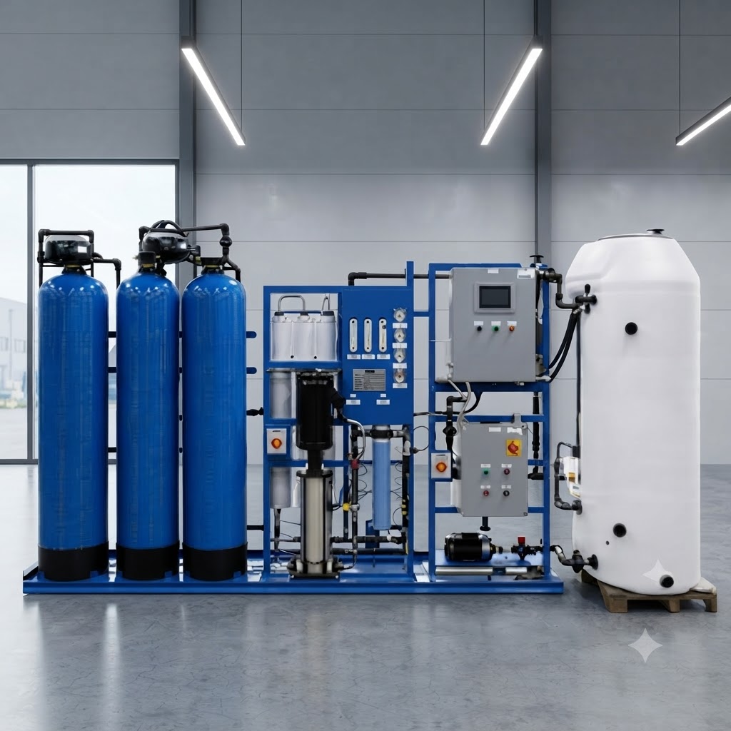 Commercial purification setup by Reverse Osmosis Plant Manufacturers in Pune, Bluematrix Water